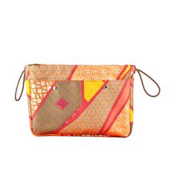 Hermes 2015 New Fourbi 25cm  Flamingo Orange Silk Bag Organizer/Case