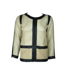 Chanel 2013 Bi-color Sheer Mesh Jacket FR36