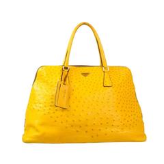 Prada Ochre Real Ostrich Bag 4