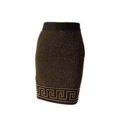 Iconic Gianni Versace Greca Metal Stud Skirt Spring 1992