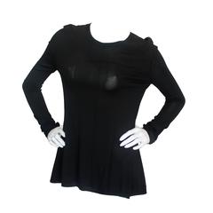 Givenchy Black Long Sleeved Sweater w/ Peplum Back - Medium