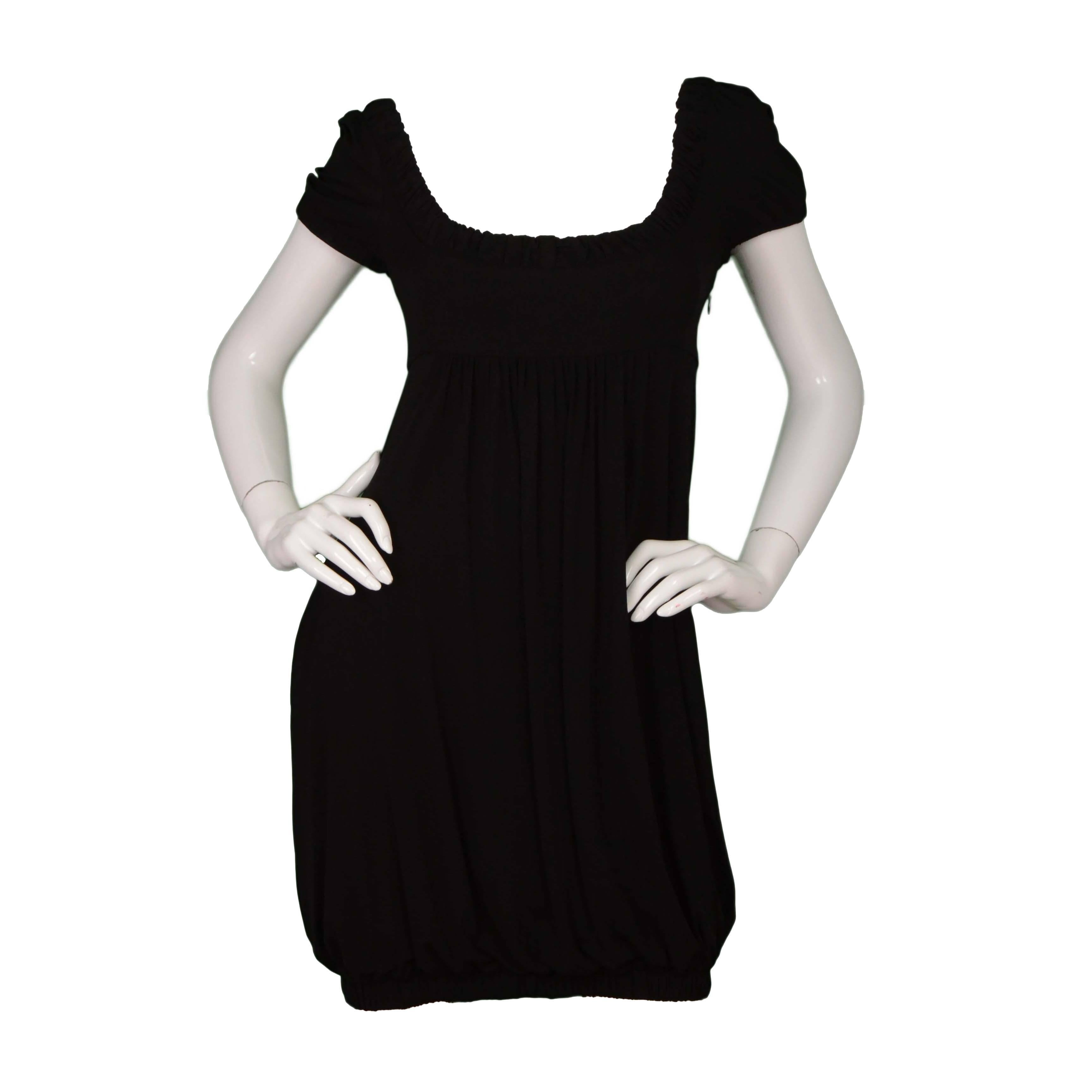 Fendi Black Empire Waist Short Sleeve Dress sz 42