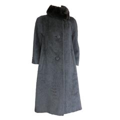 1960's LILLI ANN Mink fur collar mohair coat