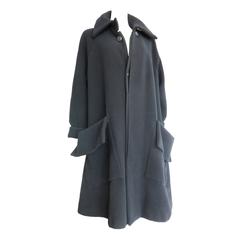 1990's YOHJI YAMAMOTO Black wool flap detail coat