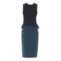 Stella McCartney Two-Tone Stretch-Jersey Peplum Dress