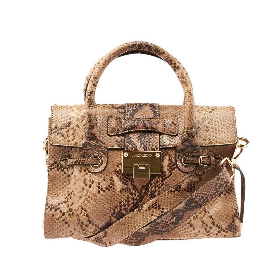 Jimmy Choo Rosalie Python Shoulder Satchel