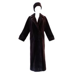 Vintage Michael Kors Full Length Sheared Mink Coat with Headwrap