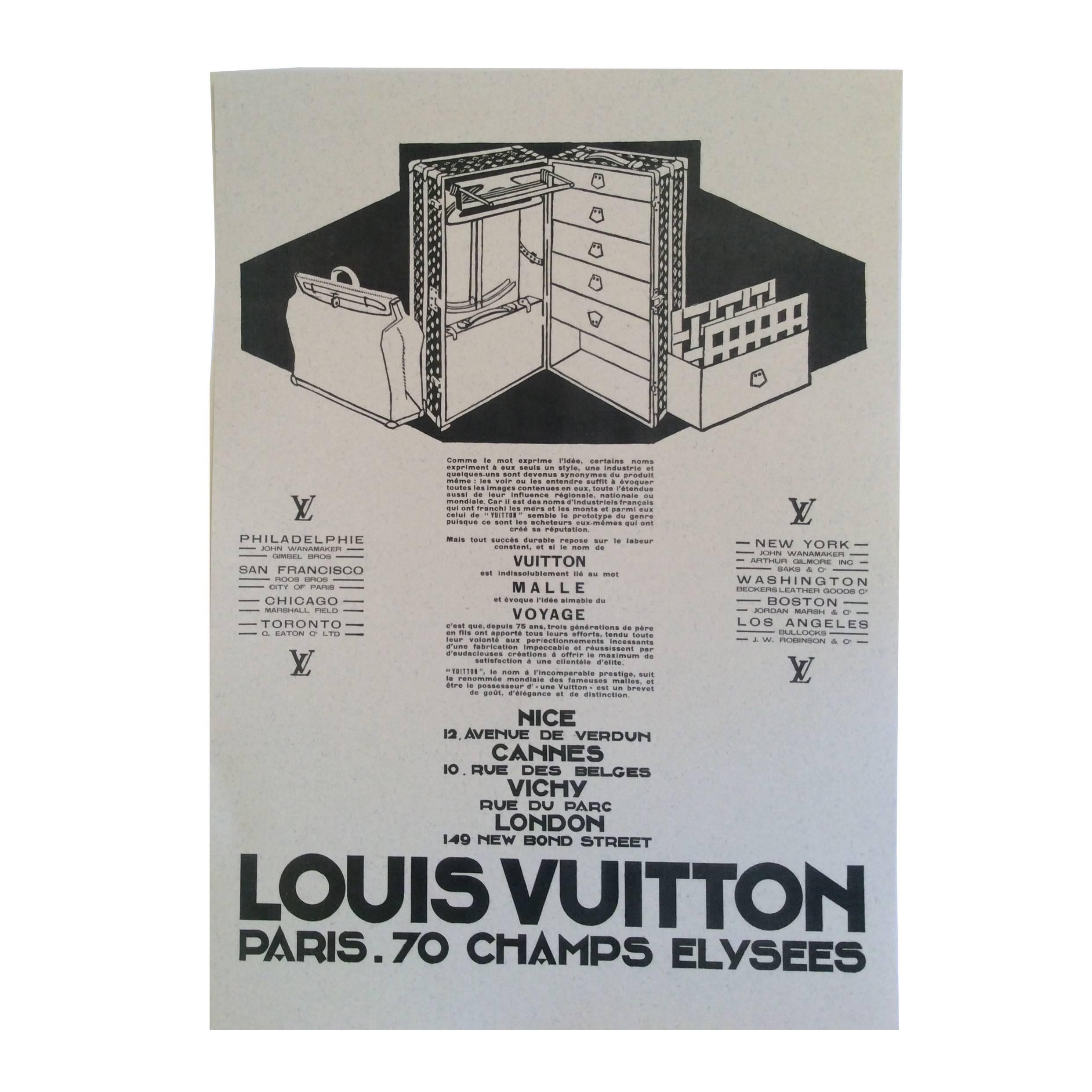 Louis Vuitton Vintage Ad Print - 1930's For Sale