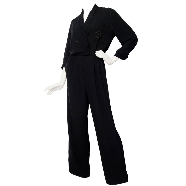 1980s Christian Dior Black Jumpsuit at 1stDibs