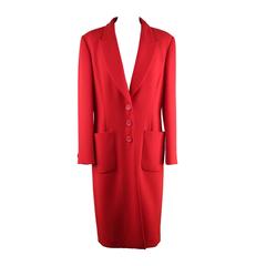 MILA SCHON Italian VINTAGE Red Light Weight Fabric COAT Size 42 IT AJ