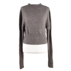 RICK OWENS Gray Wool CROPPED JUMPER Long Sleeve SWEATER Mountain F/W 12 Sz S 9
