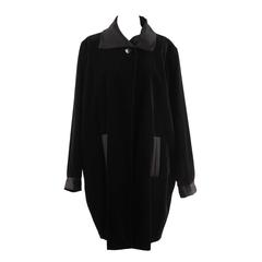 YVES SAINT LAURENT VARIATION Vintage Black Velvet COCOON Evening COAT AJ 8