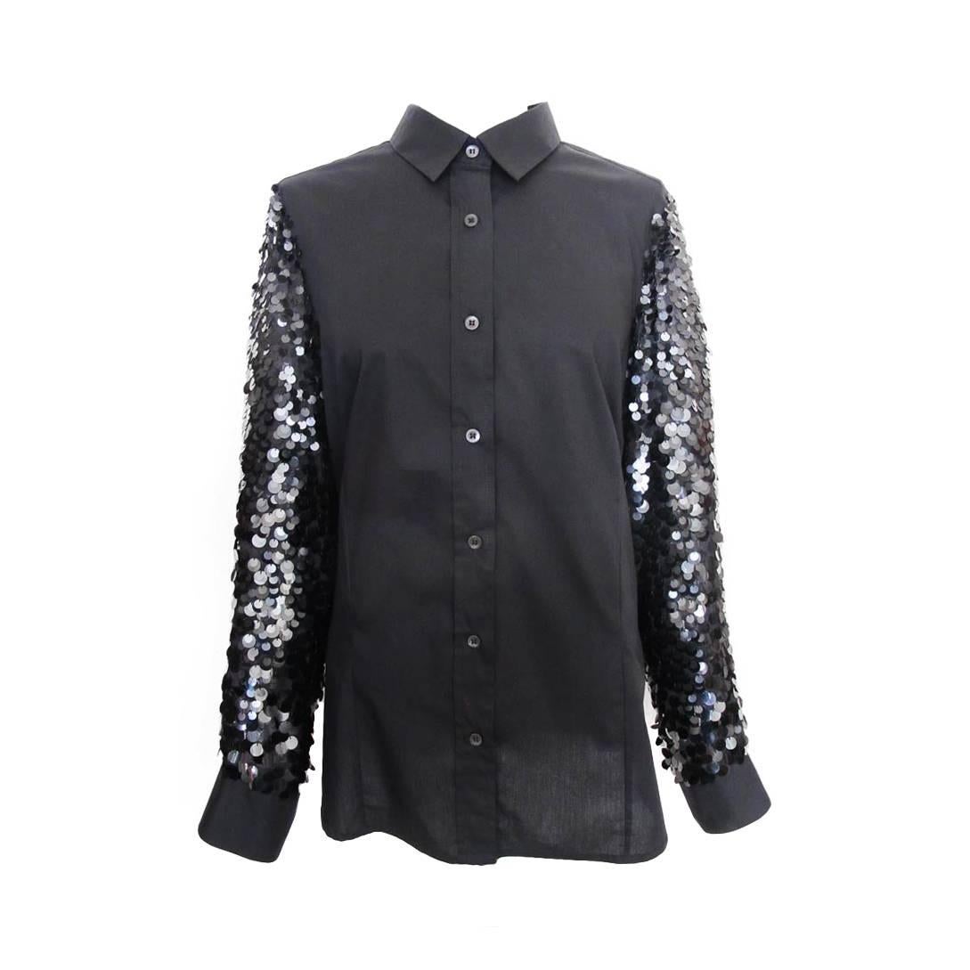 Dries Van Noten Black Sequined Jacket/Blouse For Sale