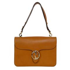 Gucci Cognac Leather 1973 Medium Flap Shoulder Bag GHW