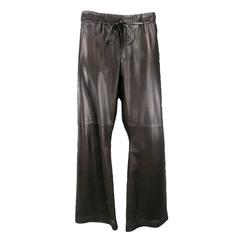 GUCCI Size by TOM FORD XL Black Leather Spring 2001 Karate Pants
