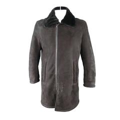 DKNY 42 Shearling Black Coat