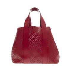 Alaia Side Snap Tote Arabesque Laser Cut Leather 