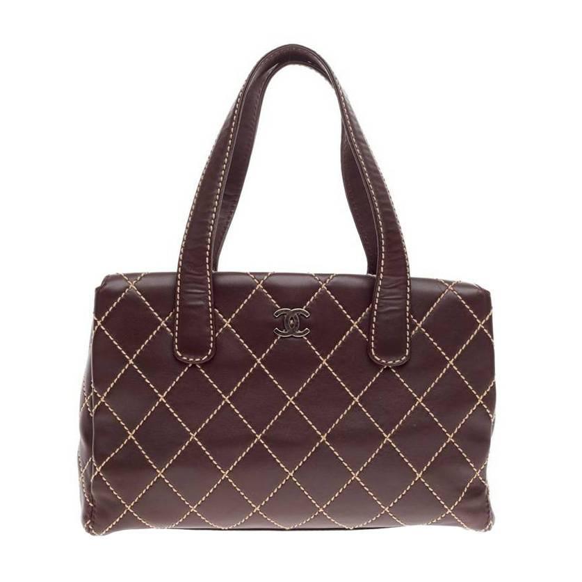 Chanel Surpique Tote Quilted Leather Large