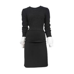 Vintage Chanel Black Sweater Dress 