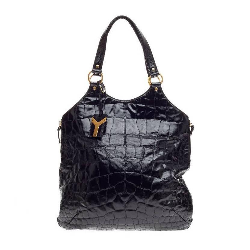 Saint Laurent Tribute Tote Embossed Patent Large