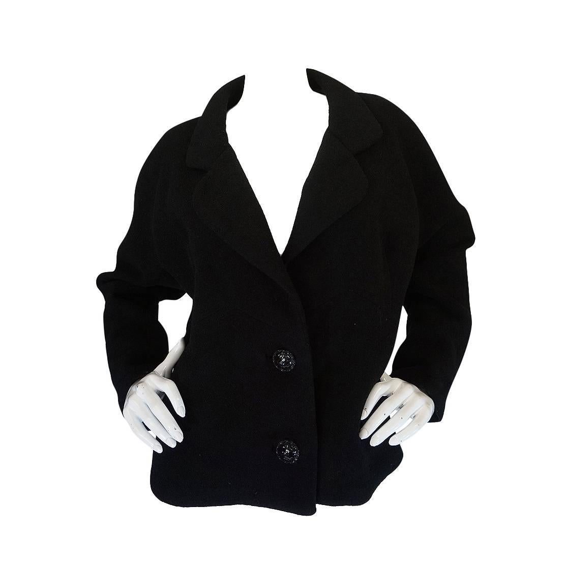 1950s Numbered Haute Couture Black Balenciaga Jacket