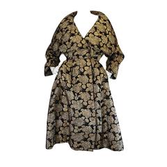Vintage 1950s Rich Gold Thread Silk Brocade "New Look" Coat
