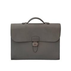 Hermes Light Grey Kidskin 35 cm Sac a Depeche- SHW-2001 12