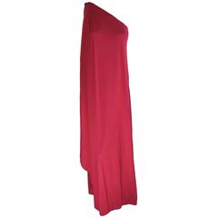 1970s Halston One Shoulder Gown