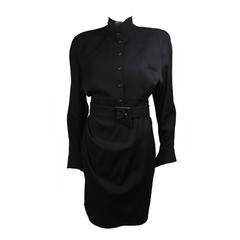 Thierry Mugler Black Wrap Style Dress Size Medium 3