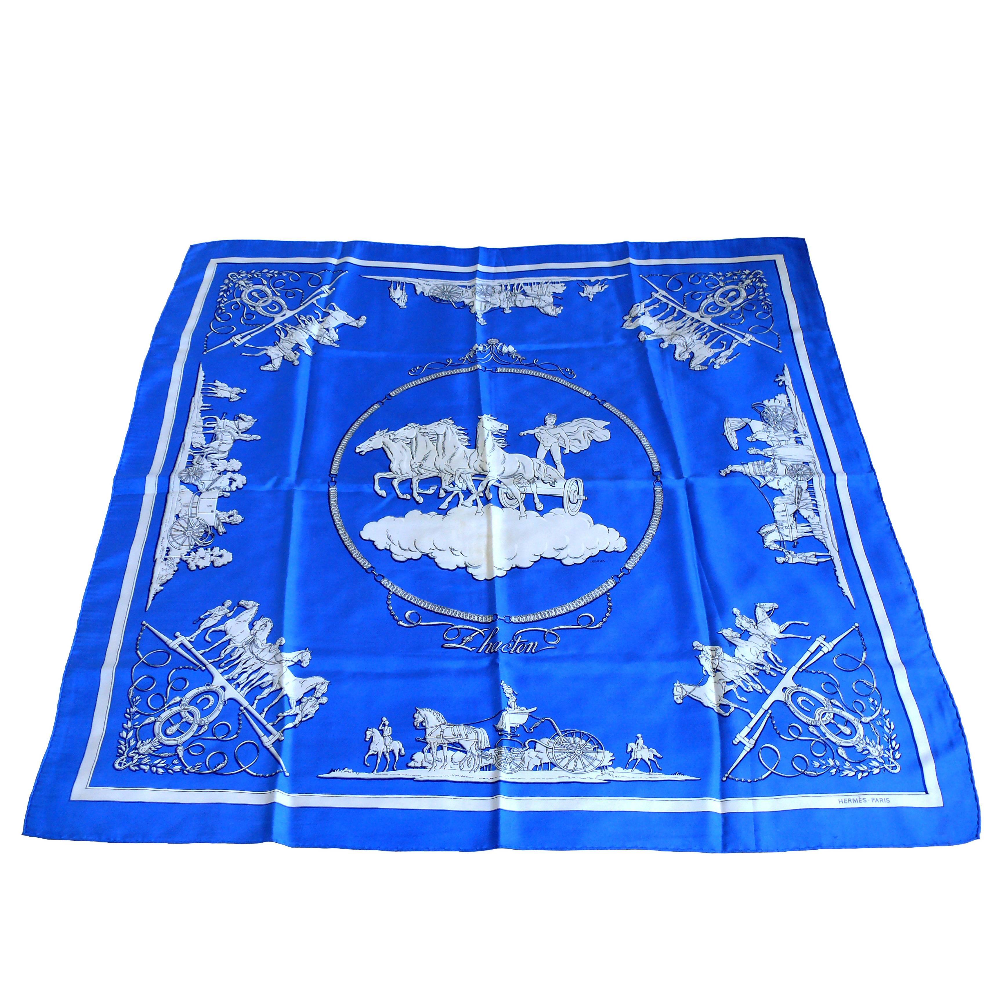 Hermes Collectable Rare Vintage Silk Scarf Carre "Phaeton" by Ledoux
