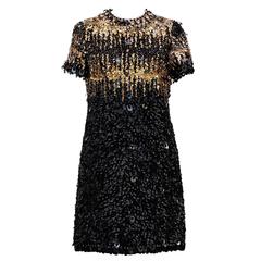 1967/68  Pierre Cardin Amazing Haute Couture Black and Gold Sequins 