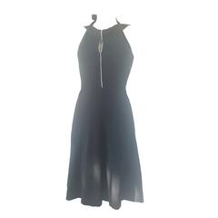 1990s Lanvin Black wool dress