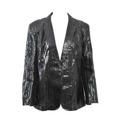 Vintage Black Snakeskin Blazer