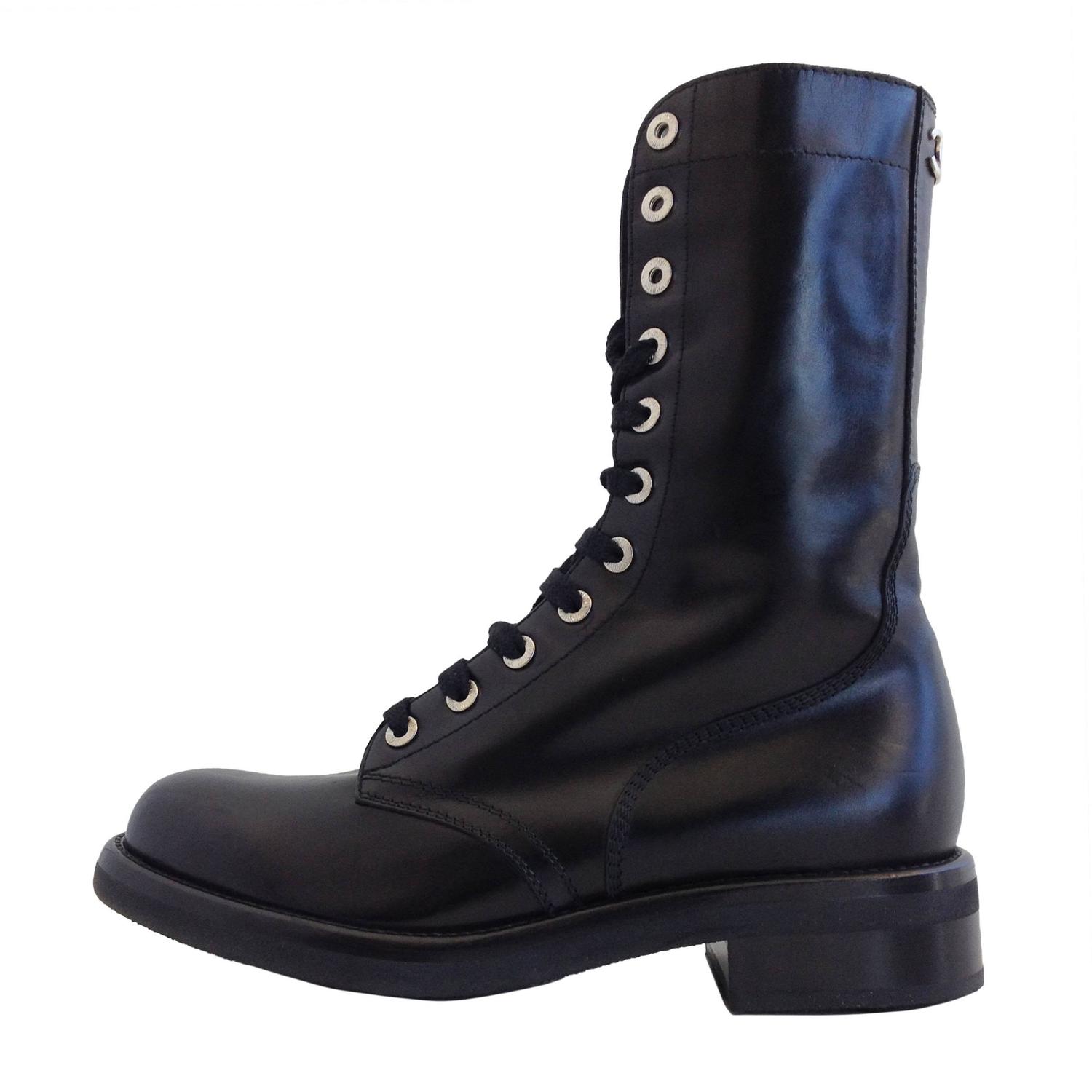 black leather combat boots chanel black leather combat boots at 1stdibs black leather combat boots chanel black leather combat boots at 1stdibs