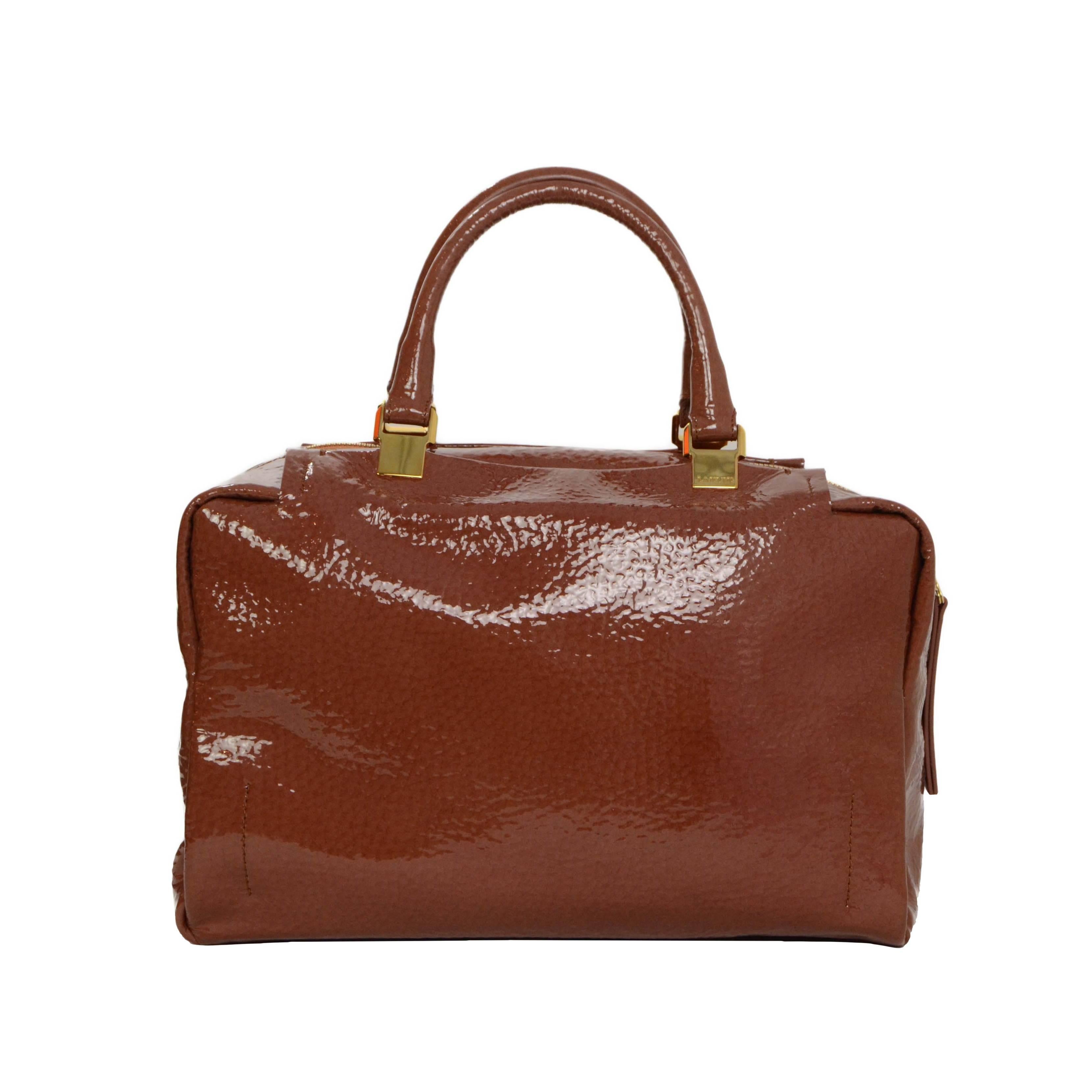 Lanvin Camel Patent Polochon Doctor Bag GHW rt. $1, 750