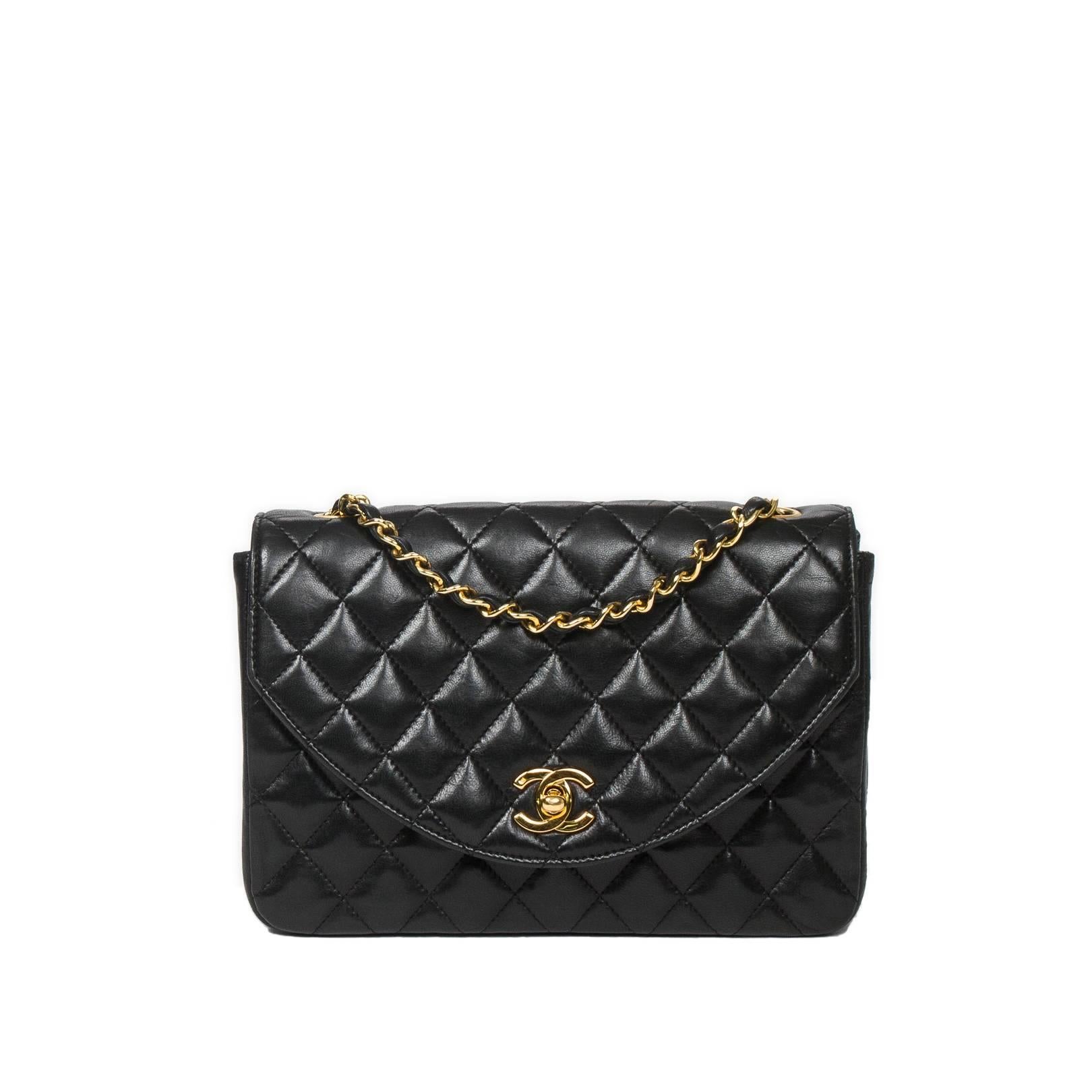 Chanel Vintage Single Flap 23cm Black Quilted Leather