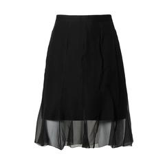 Karl Lagerfeld Vintage Black Skirt with Sheer Mesh Overlay