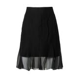 Gonna nera vintage di Karl Lagerfeld con sovrapposizione di reti trasparenti