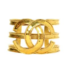 Chanel Vintage '94 Gold Cuff Bracelet 