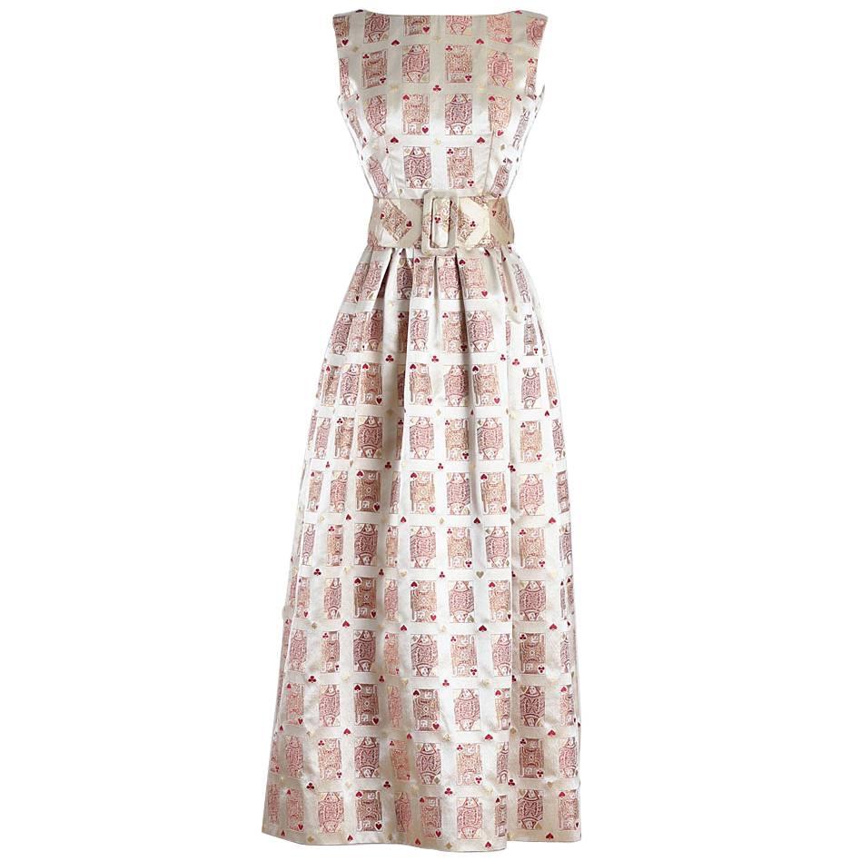 Vintage 1960s Jon Mandl Playing Cards Dress