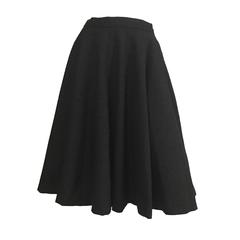Norman Norell 1957 black wool flare skirt size 6 / 8. 