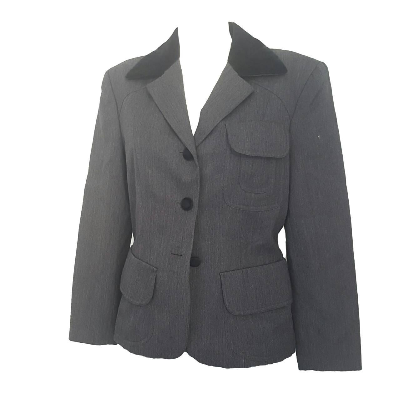 Pierre Cardin Blu and Black Wool Jacket For Sale at 1stDibs