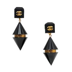 Chanel Black Cone Earrings