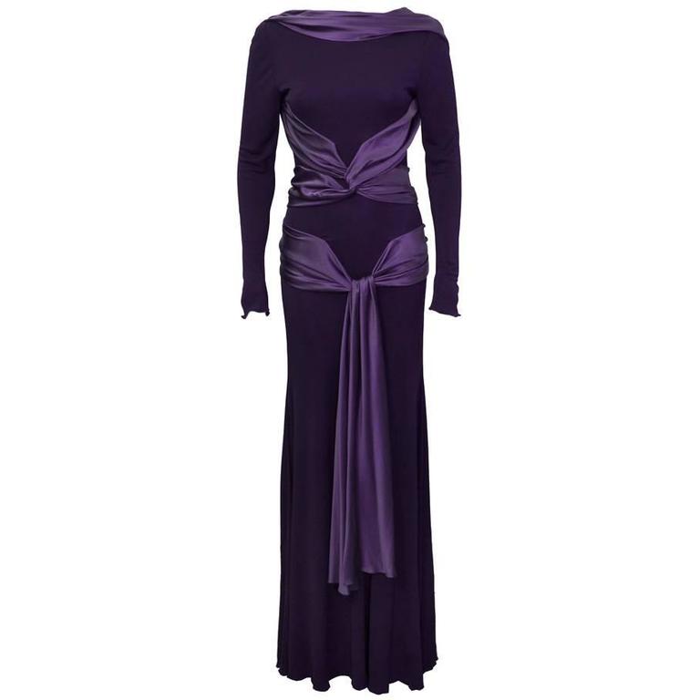 Fall 2004 RTW Alexander McQueen Purple Jersey Gown at 1stDibs ...