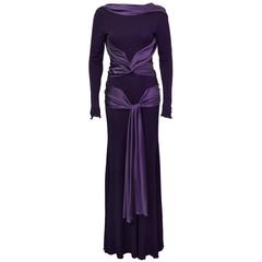 Fall 2004 RTW Alexander McQueen Purple Jersey Gown 