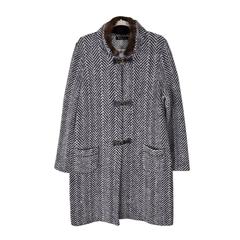 Luxurious Lora Piana Cashmere Duffle Coat with Sable Collar