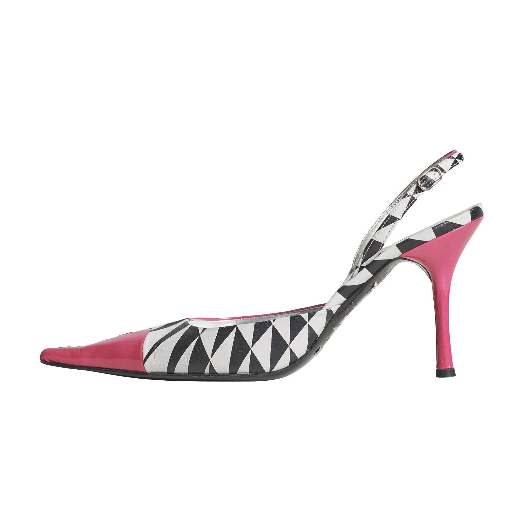 Dolce and Gabbana Bicolor Pointy Sandals For Sale