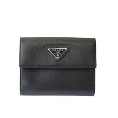 Prada Black Saffiano Leather Bi-Fold Wallet in Box