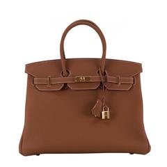 Hermes Birkin 35 Togo Brown Gold Hardware 2015.