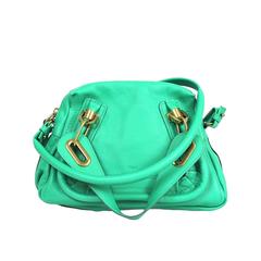 Chloe Jade Green Leather Mini 'Paraty' Convertible Top Handle Bag